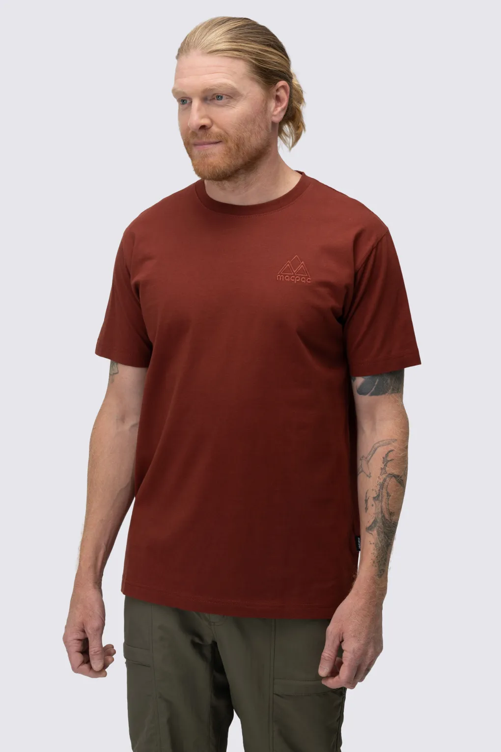 Macpac Men's Vintage Embroidered Fairtrade Organic Cotton Short Sleeve T-Shirt