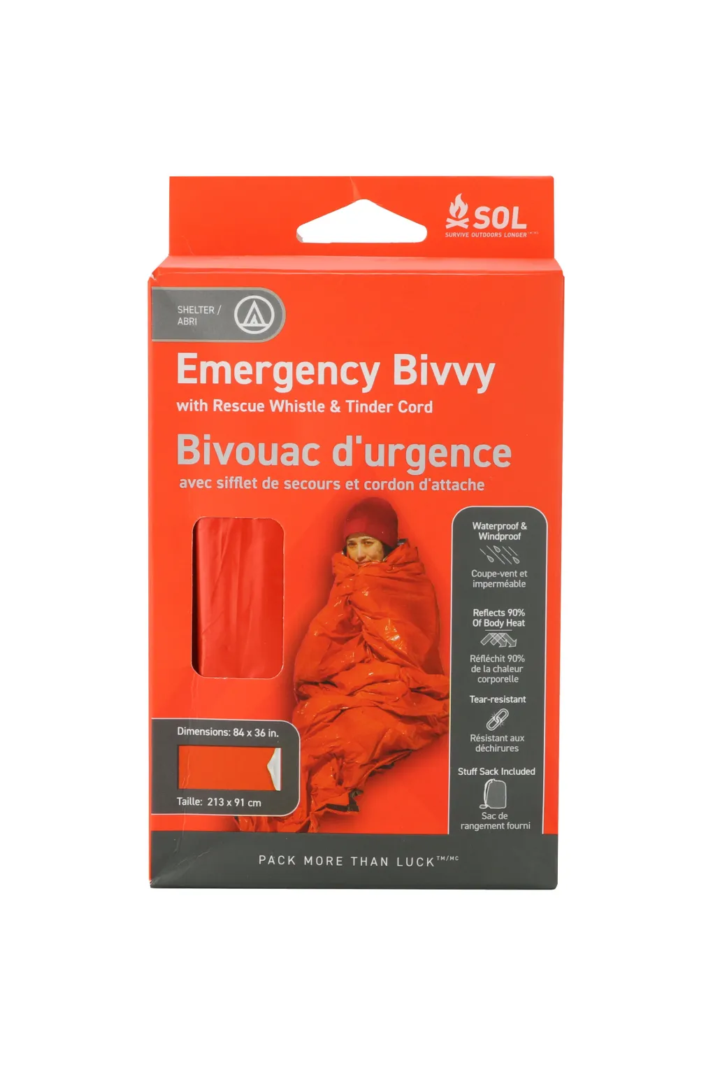 SOL Emergency Bivvy with Rescue Whistle