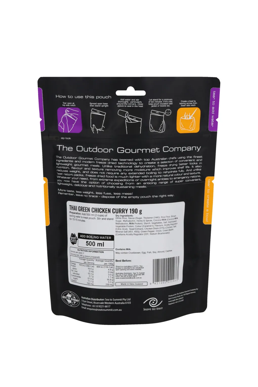 The Outdoor Gourmet Company Thai Green Chicken Curry —190 g